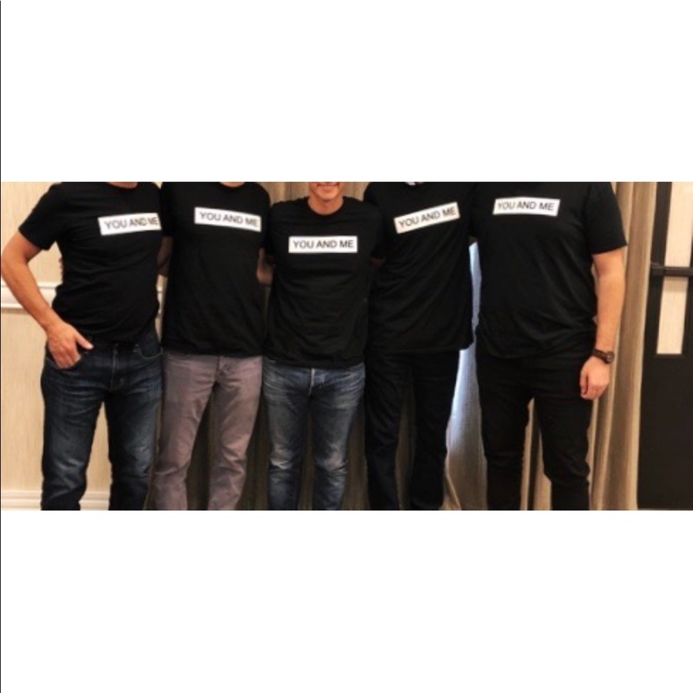 YOU AND ME Gildan men’s black tee shirt great better price if buy more than one